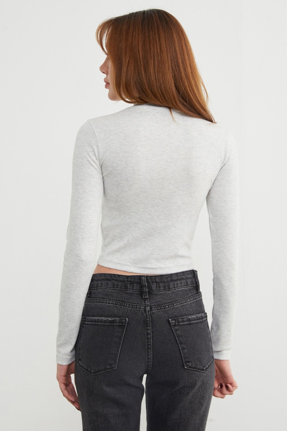 FullaModa Basic Yarım Balıkçı Yaka Crop Body görsel 5