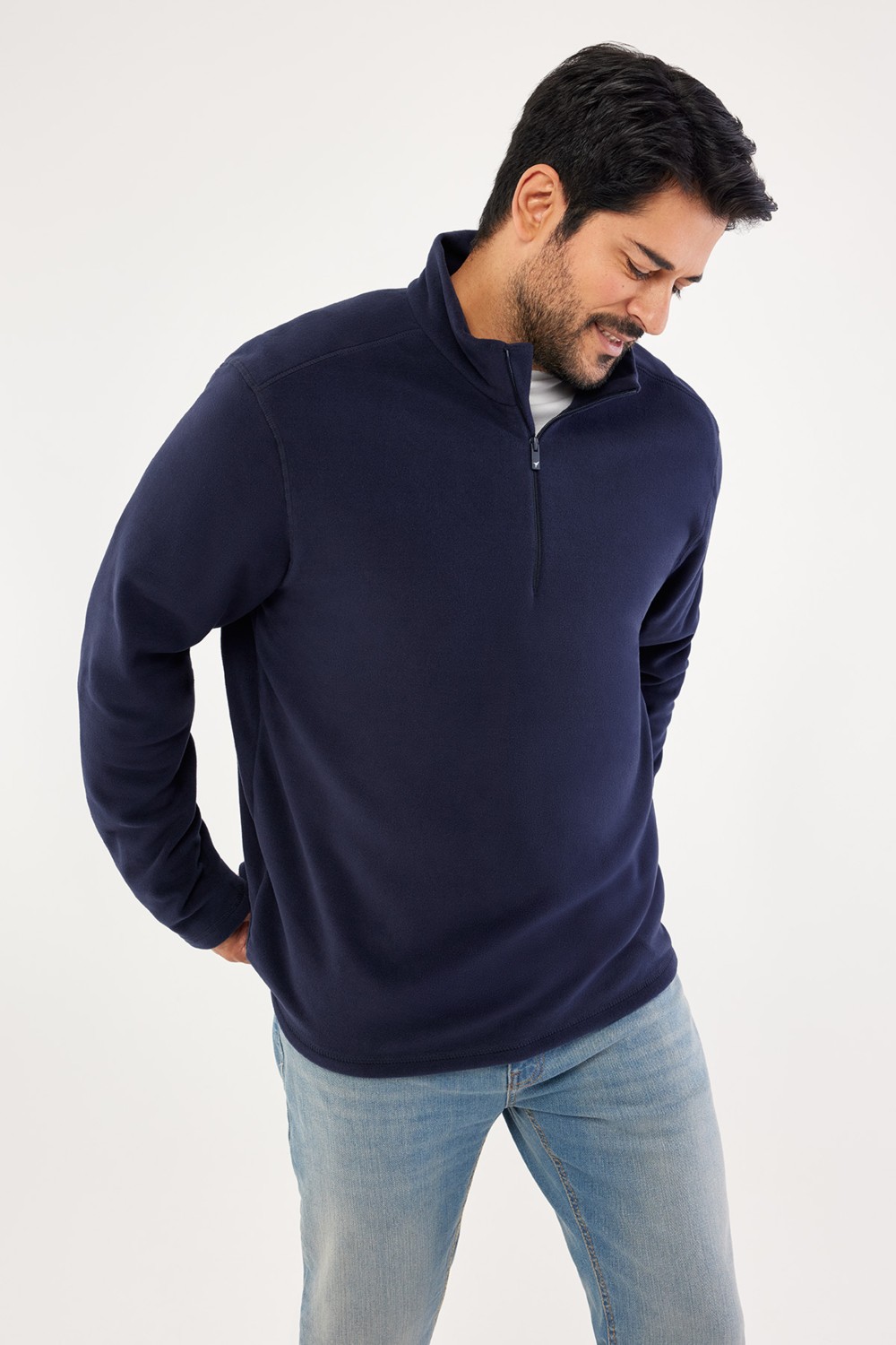 Altınyıldız Classics Erkek Siyah Anti-pilling Tüylenme Yapmayan Standart Fit Dik Yaka Soğuk Geçirmez Polar Sweatshirt