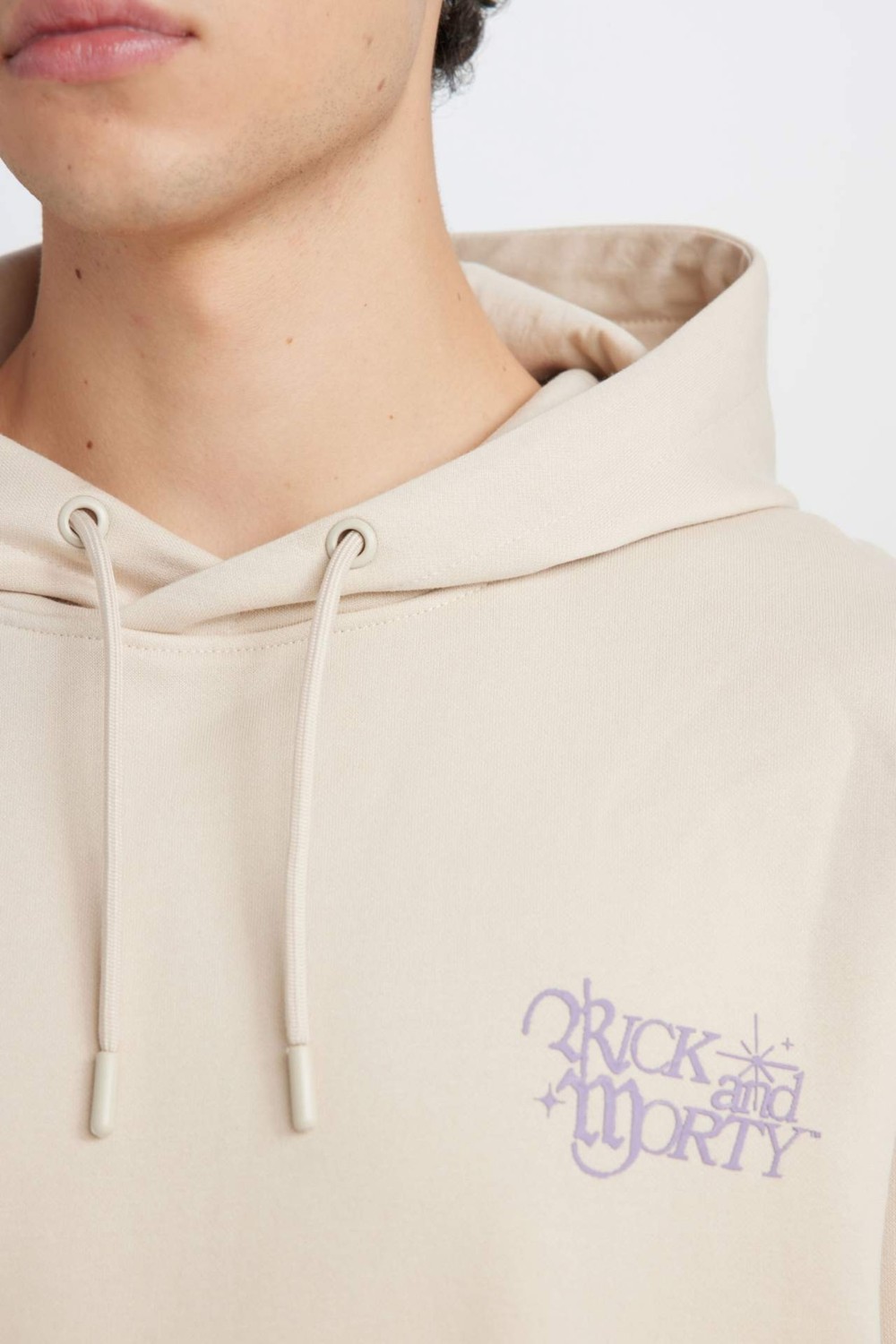 DeFacto Rick and Morty Boxy Fit Kapüşonlu Baskılı Sweatshirt D6770AX25SP görsel 5