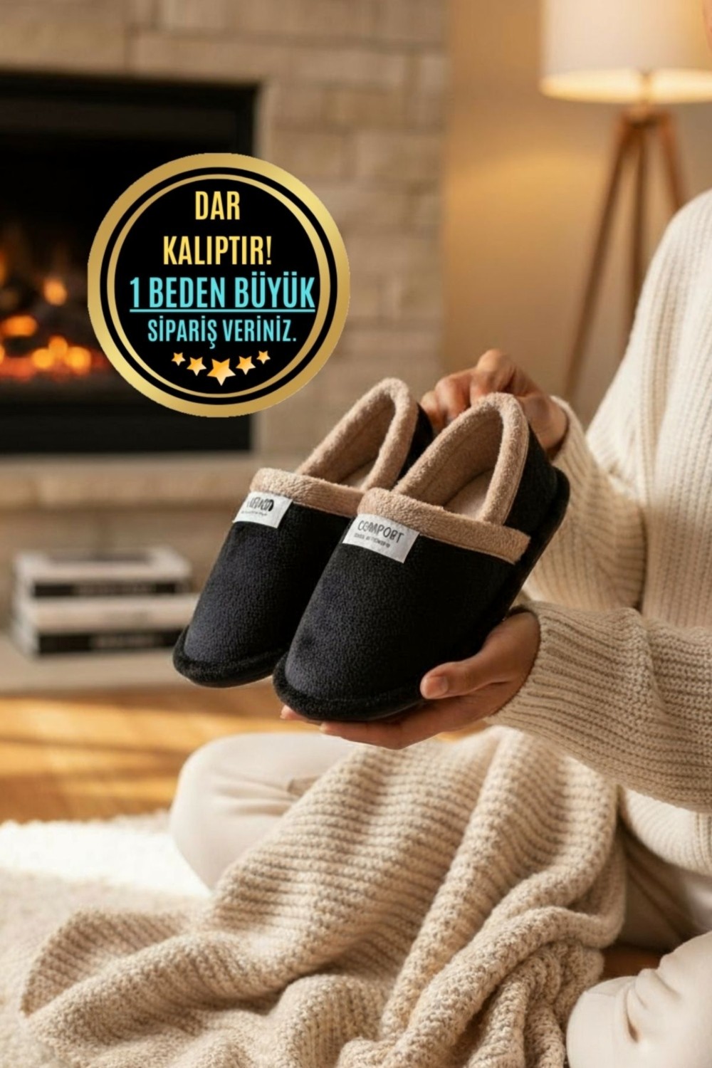 Moda Fırsat Peluş Kadın Ev Babeti Tüylü Yumuşak Taban Ev Botu Panduf görsel 8