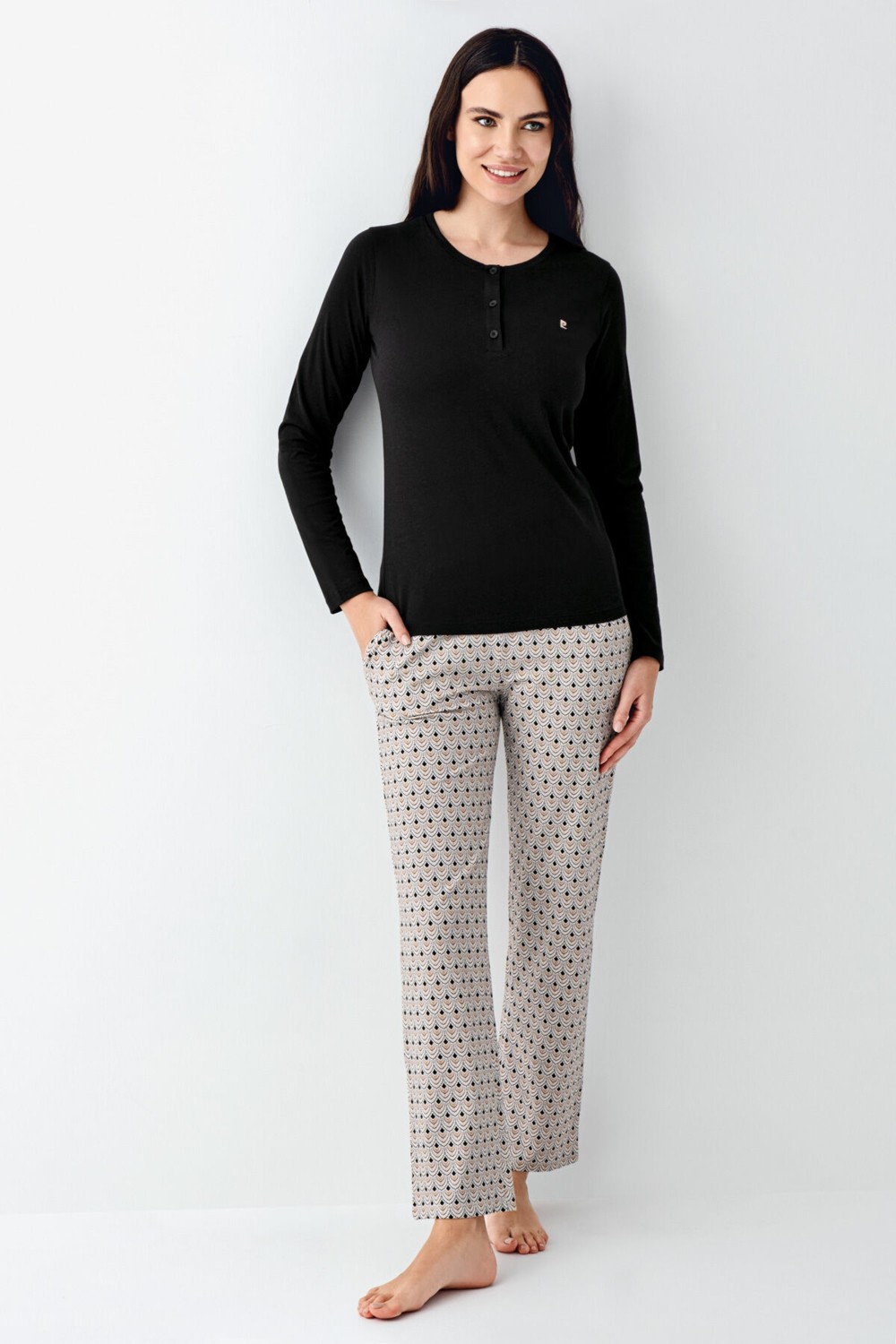 Pierre Cardin Kadın Siyah Pijama Takımı görsel 2