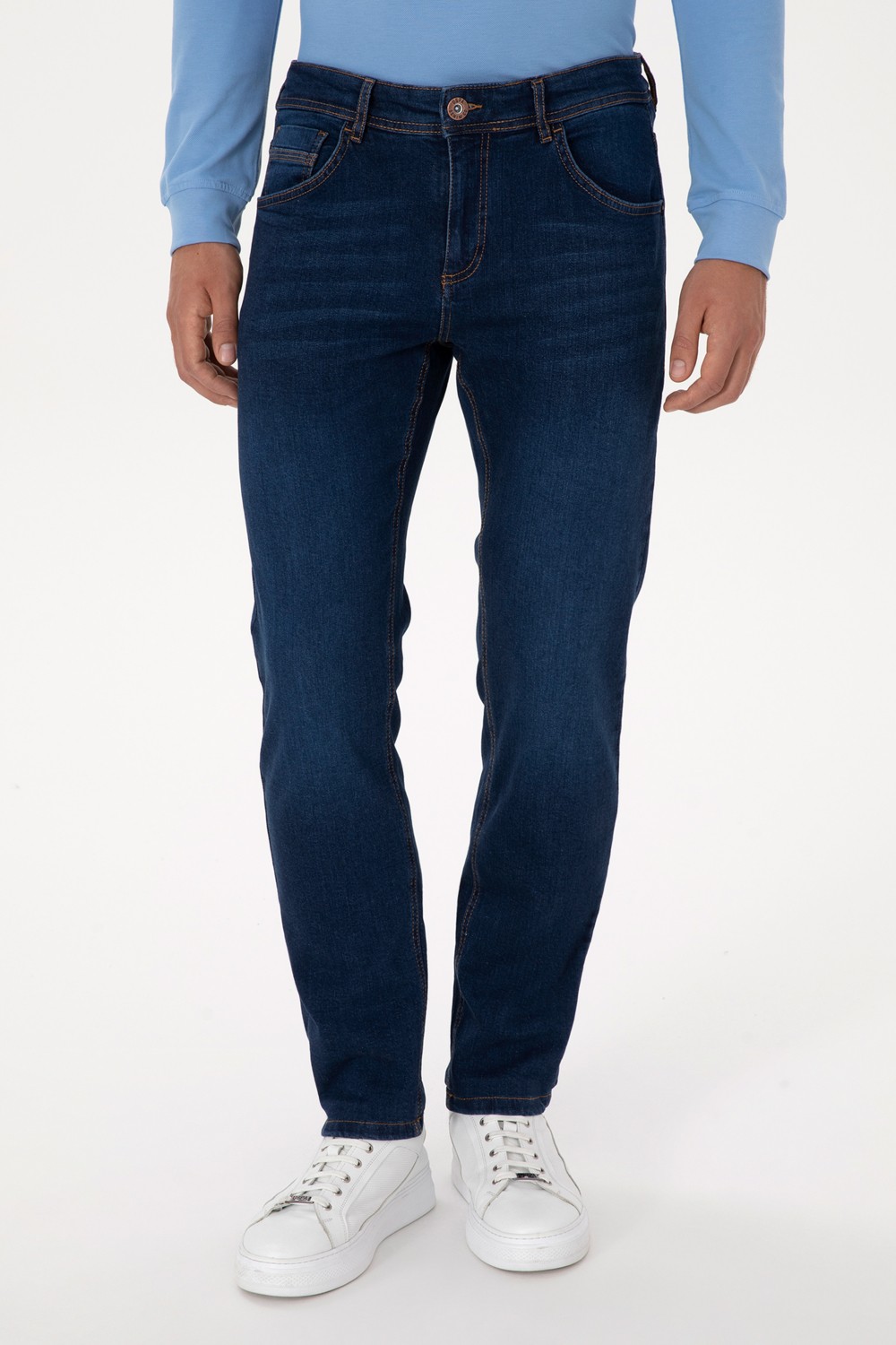 U.S. Polo Assn. Erkek Koyu Mavi Slim Fit Jean Pantolon 50316554-DN0023 görsel 2