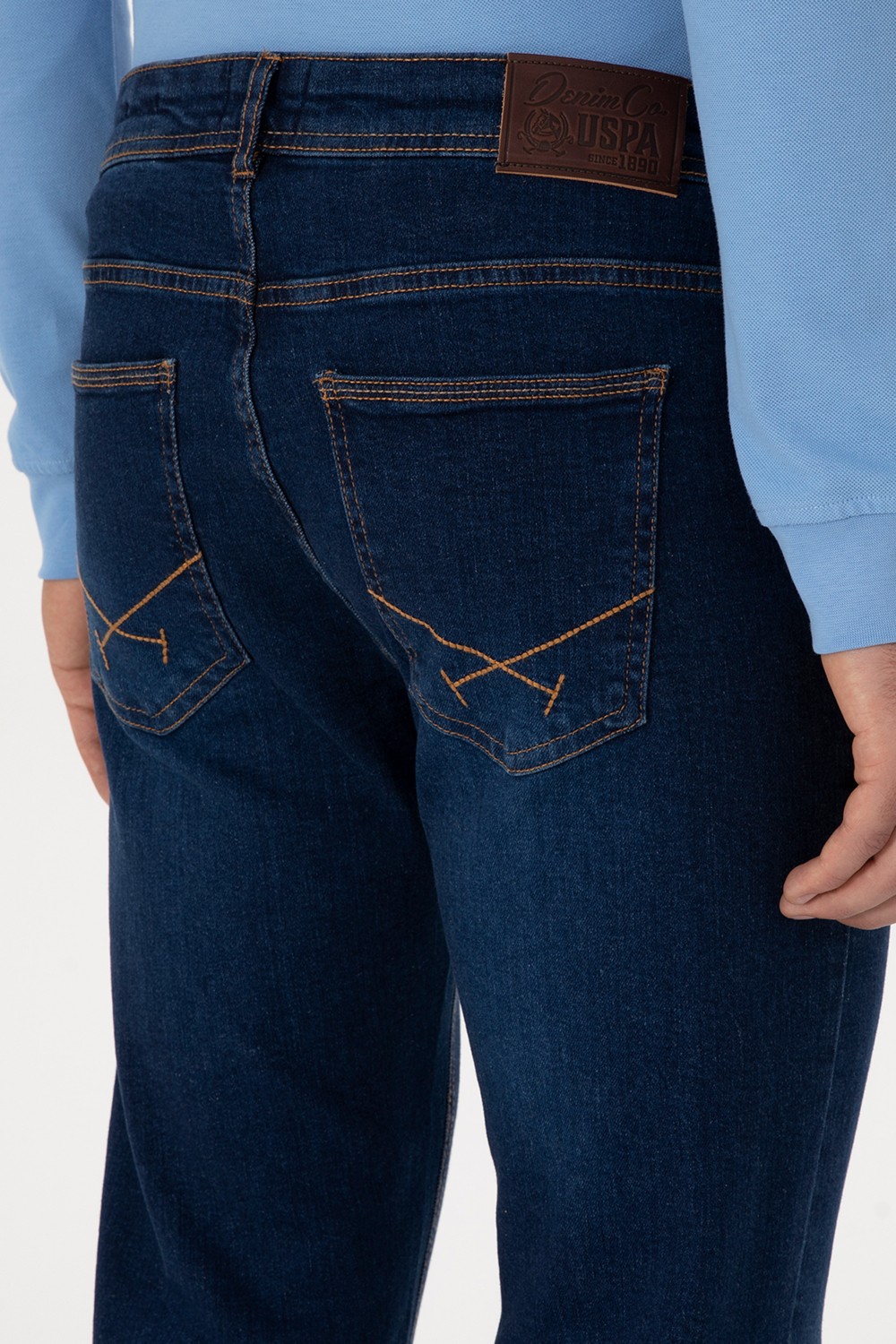 U.S. Polo Assn. Erkek Koyu Mavi Slim Fit Jean Pantolon 50316554-DN0023 görsel 6