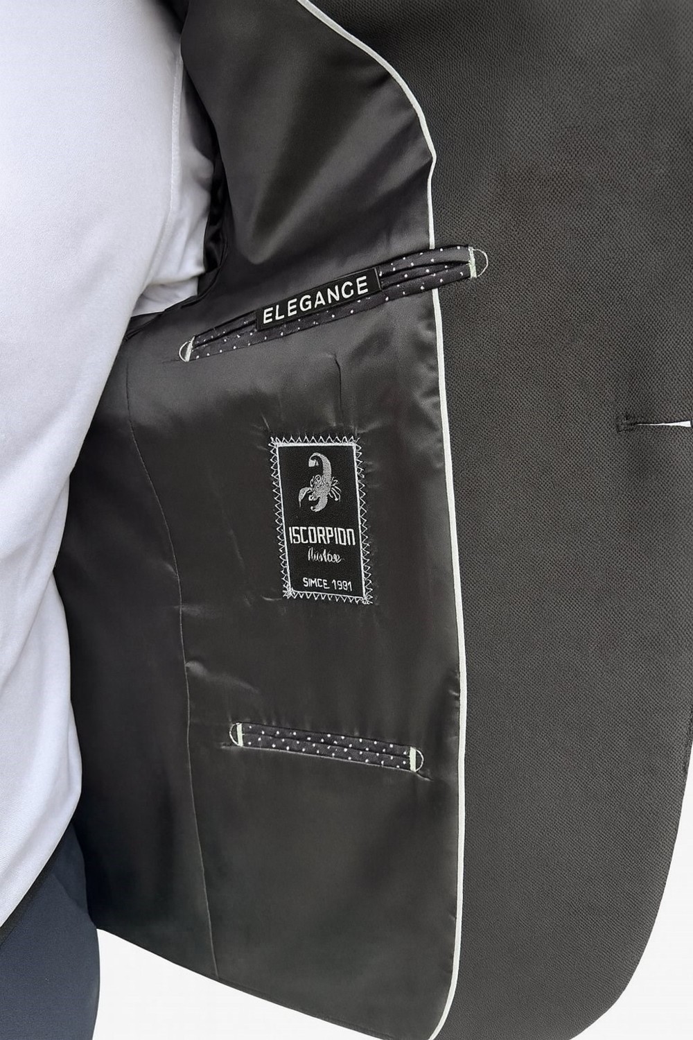 Plus Scorpion Erkek Siyah Blazer Ceket, Italyan Kesim, Tek Düğmeli, Tek Yırtmaçlı Şık Klasik Model görsel 6