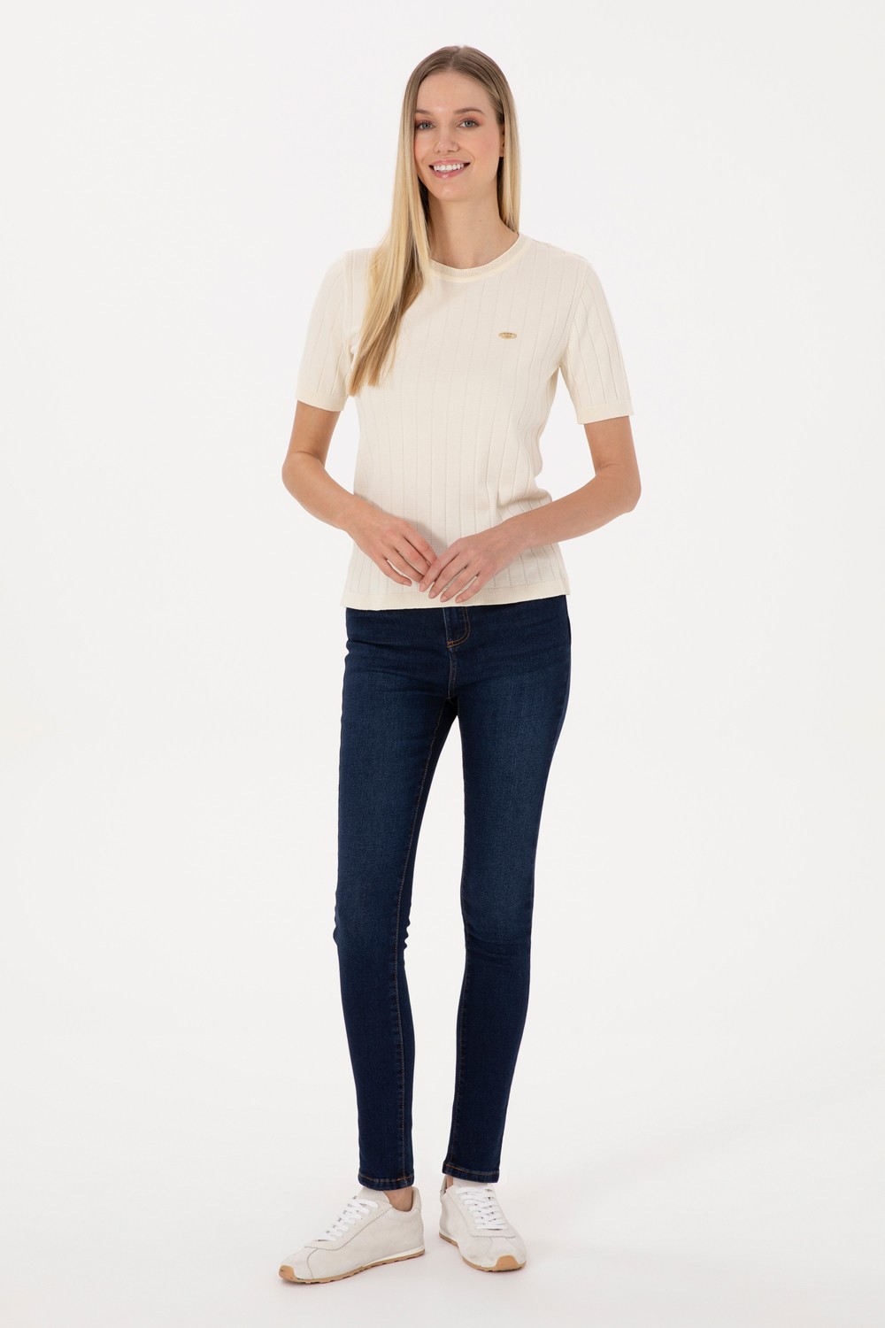 U.S. Polo Assn. Kadın Koyu Mavi Skinny High Waist Fit Jean Pantolon 50316591-DN0023