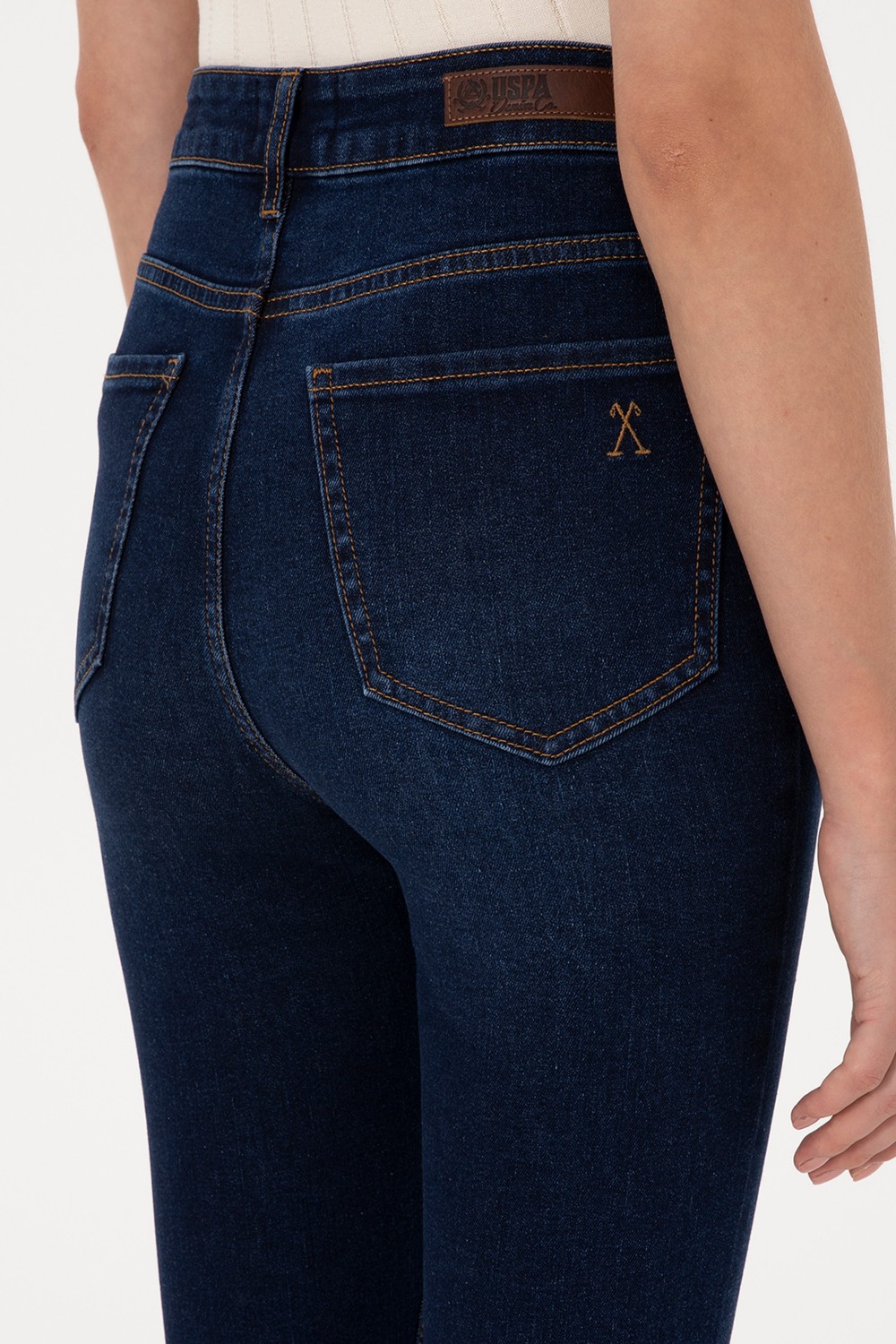 U.S. Polo Assn. Kadın Koyu Mavi Skinny High Waist Fit Jean Pantolon 50316591-DN0023 görsel 6