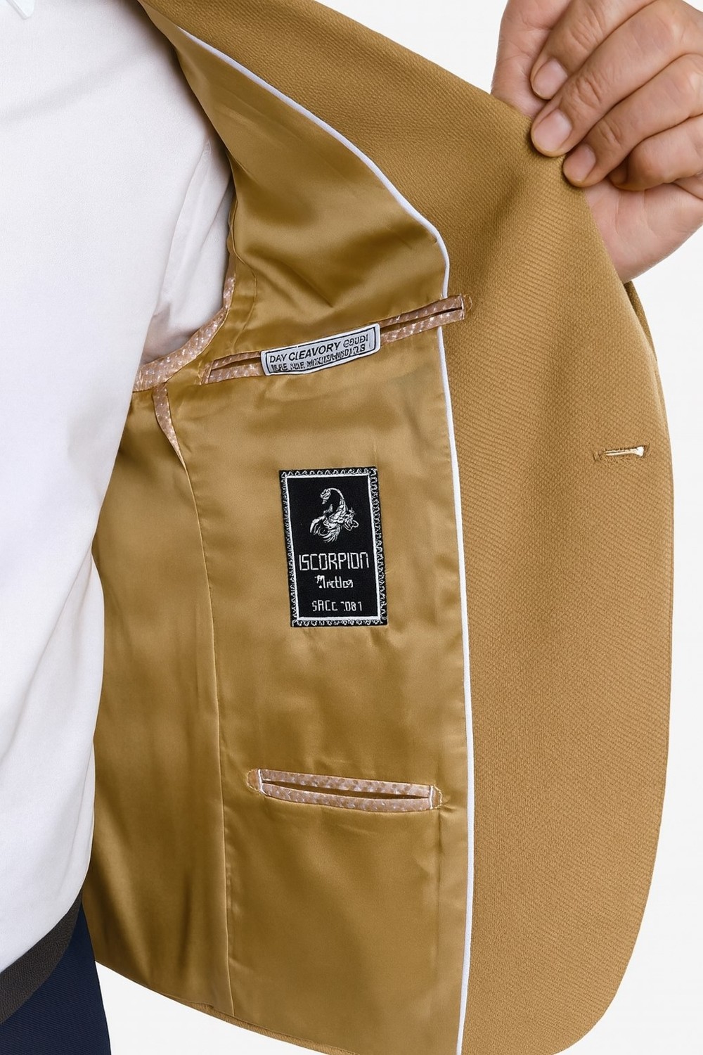 Plus Scorpion Camel Erkek Blazer Ceket, Esnek Comfort Kumaş, Italyan Kesim, Tek Düğmeli Slim Fit Şık Model görsel 4