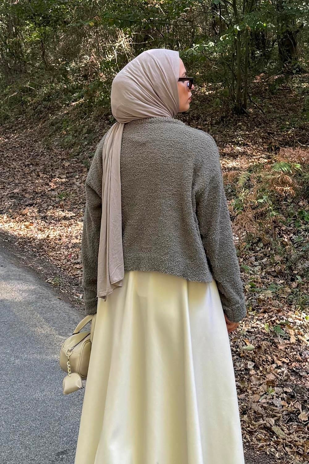 Lamelif Çizgili Balıkçı Kazak Haki görsel 4