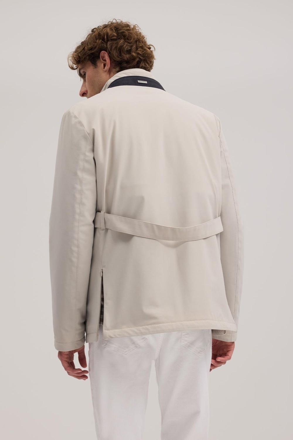 Jakamen Bej Comfort Fit Hakim Yaka Mont görsel 4