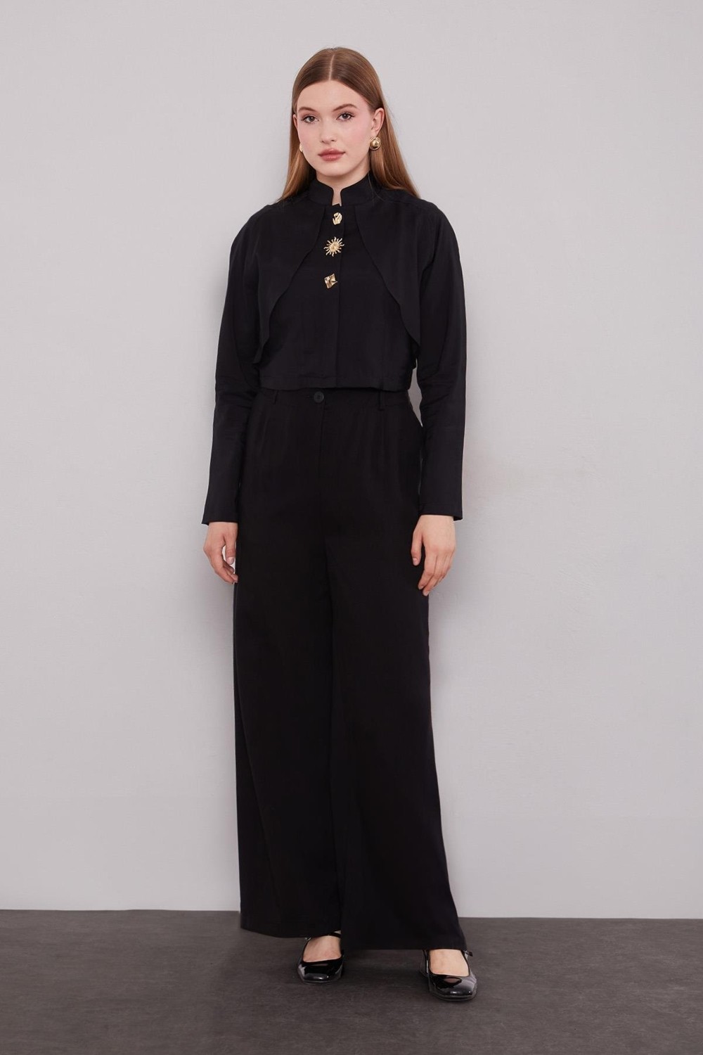 Lêvi D'or Camel Düz Kesim Palazzo Pantolon görsel 5