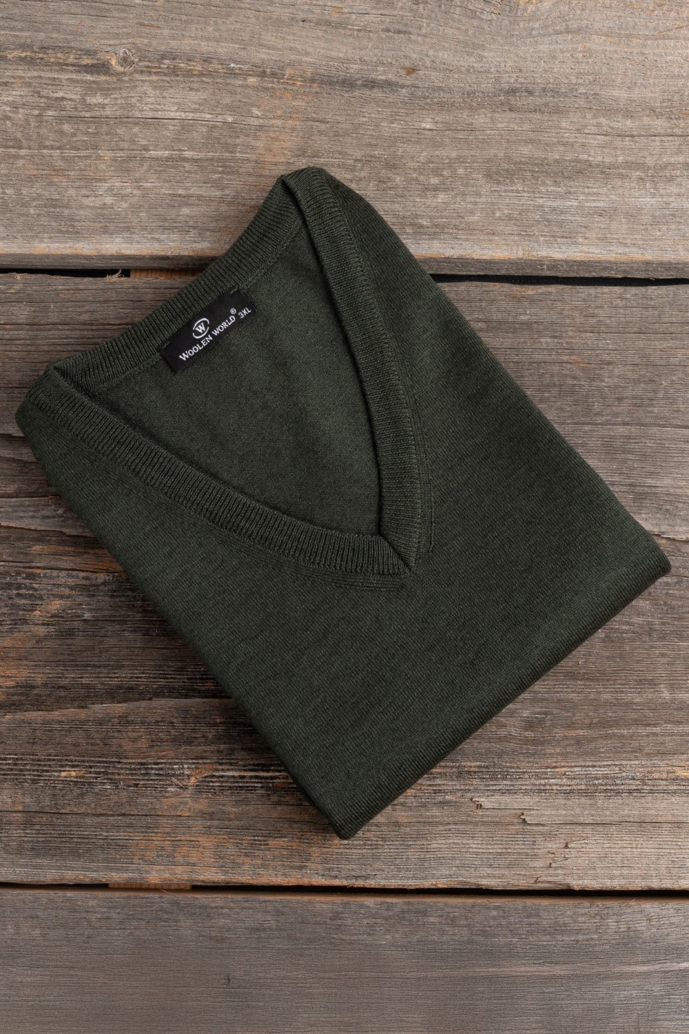 Woolen World V Yaka Kolsuz Triko Süveter %50 Yünlü Bordo Renk Büyük Boy Erkek Modası