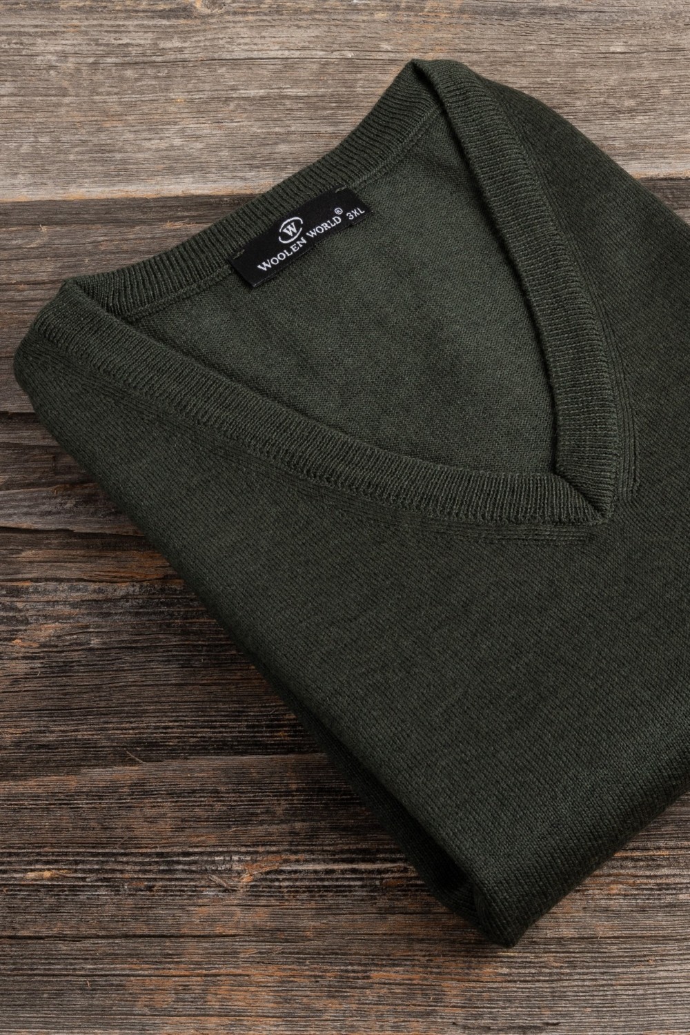 Woolen World V Yaka Kolsuz Triko Süveter %50 Yünlü Bordo Renk Büyük Boy Erkek Modası görsel 7