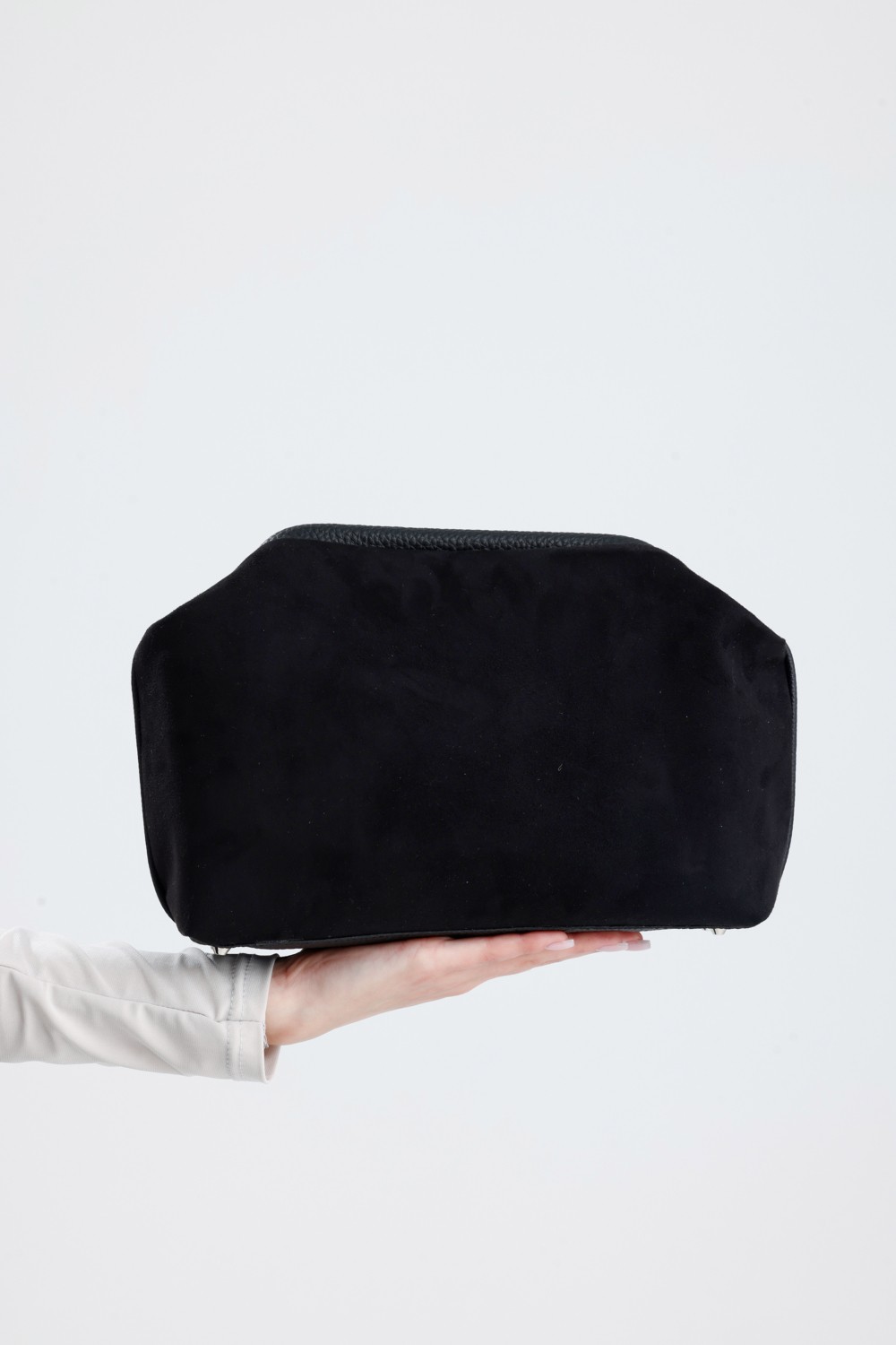 Heybes Kadın Taba Kahve Süet Clutch El Çantası
