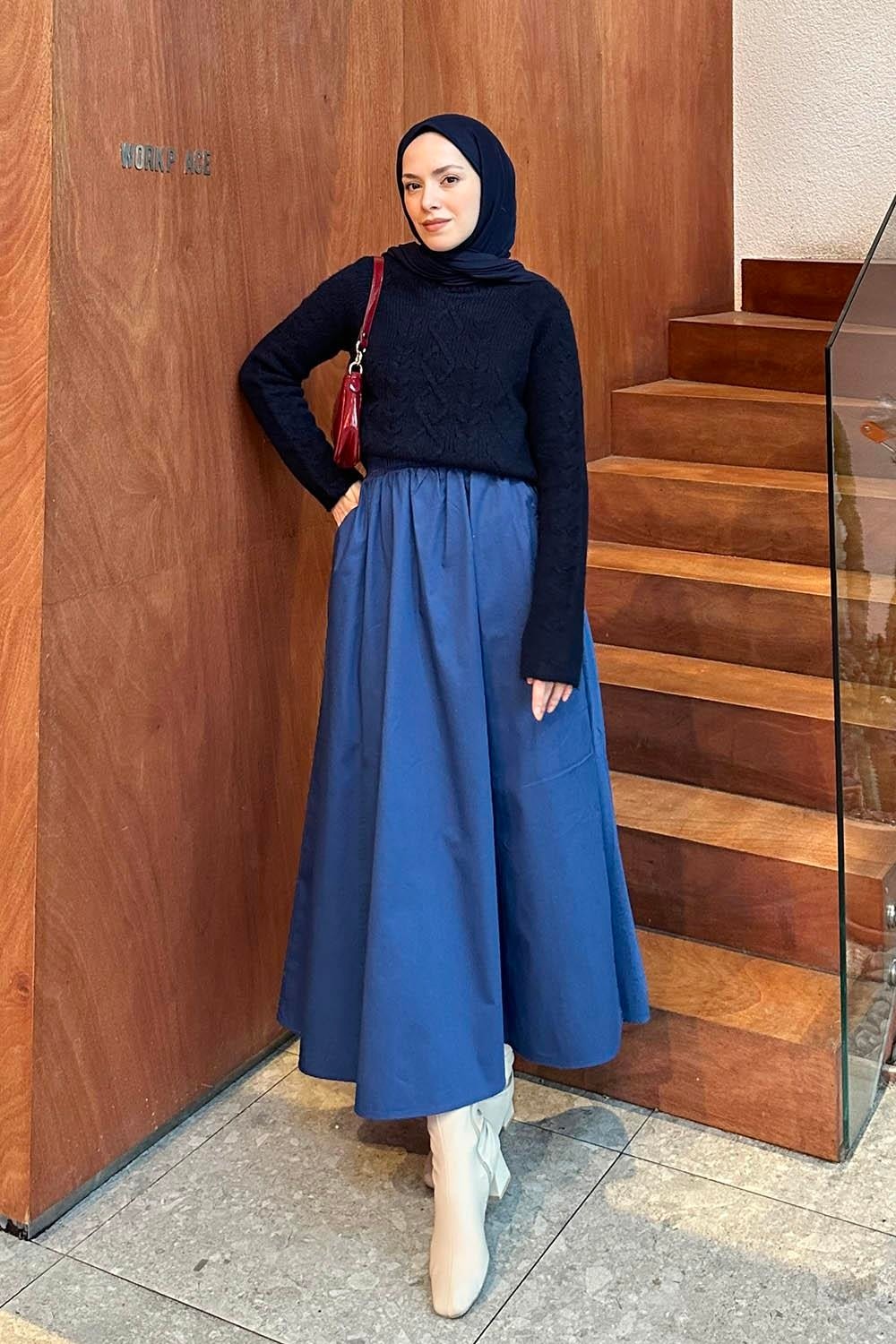 Lamelif Örgülü Kazak Zümrüt Yeşili görsel 5