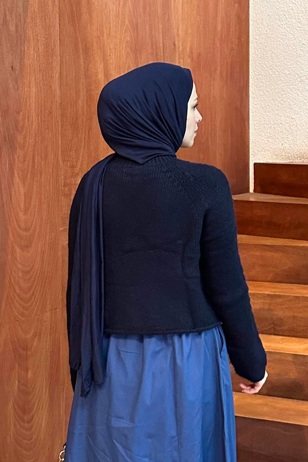 Lamelif Örgülü Kazak Zümrüt Yeşili görsel 8