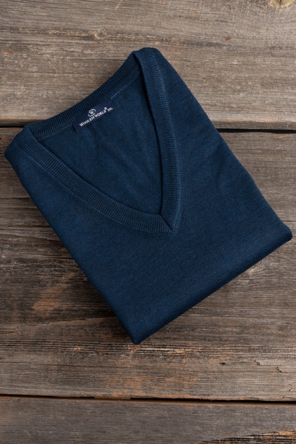 Woolen World V Yaka Kolsuz Triko Süveter %50 Yünlü Bordo Renk Büyük Boy Erkek Modası
