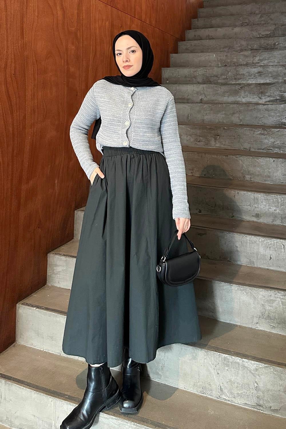 Lamelif Links Desenli Crop Hırka Camel görsel 5