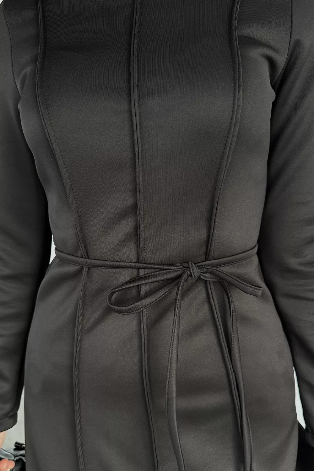Julude Bel Bağcıklı Tesettür Dalgıç Elbise P-00018950 görsel 5