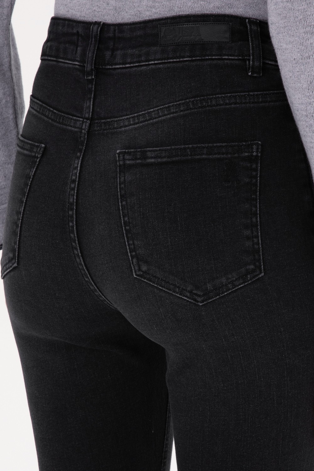 U.S. Polo Assn. Kadın Siyah Slim Flare Fit Jean Pantolon 50316567-DN0027 görsel 6