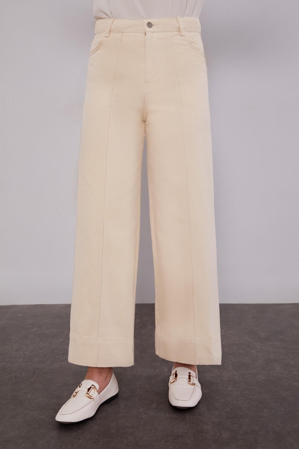 Lêvi D'or Siyah Wideleg Pantolon görsel 6
