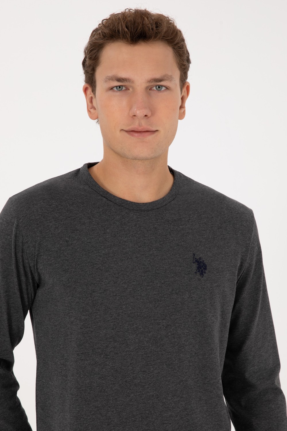 U.S. Polo Assn. Erkek Antrasit Melanj Pijama Takımı 50318602-VR081 görsel 2