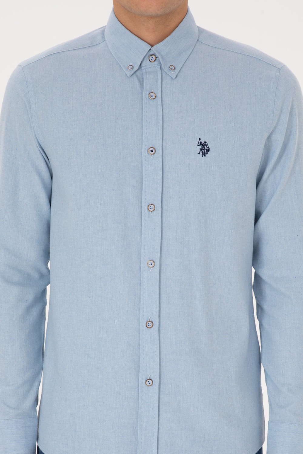 U.S. Polo Assn. Erkek Haki Uzun Kollu Basic Gömlek 50316721-VR027 görsel 6