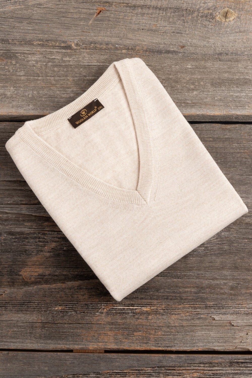Woolen World V Yaka Kolsuz Triko Süveter %50 Yünlü Bordo Renk Büyük Boy Erkek Modası