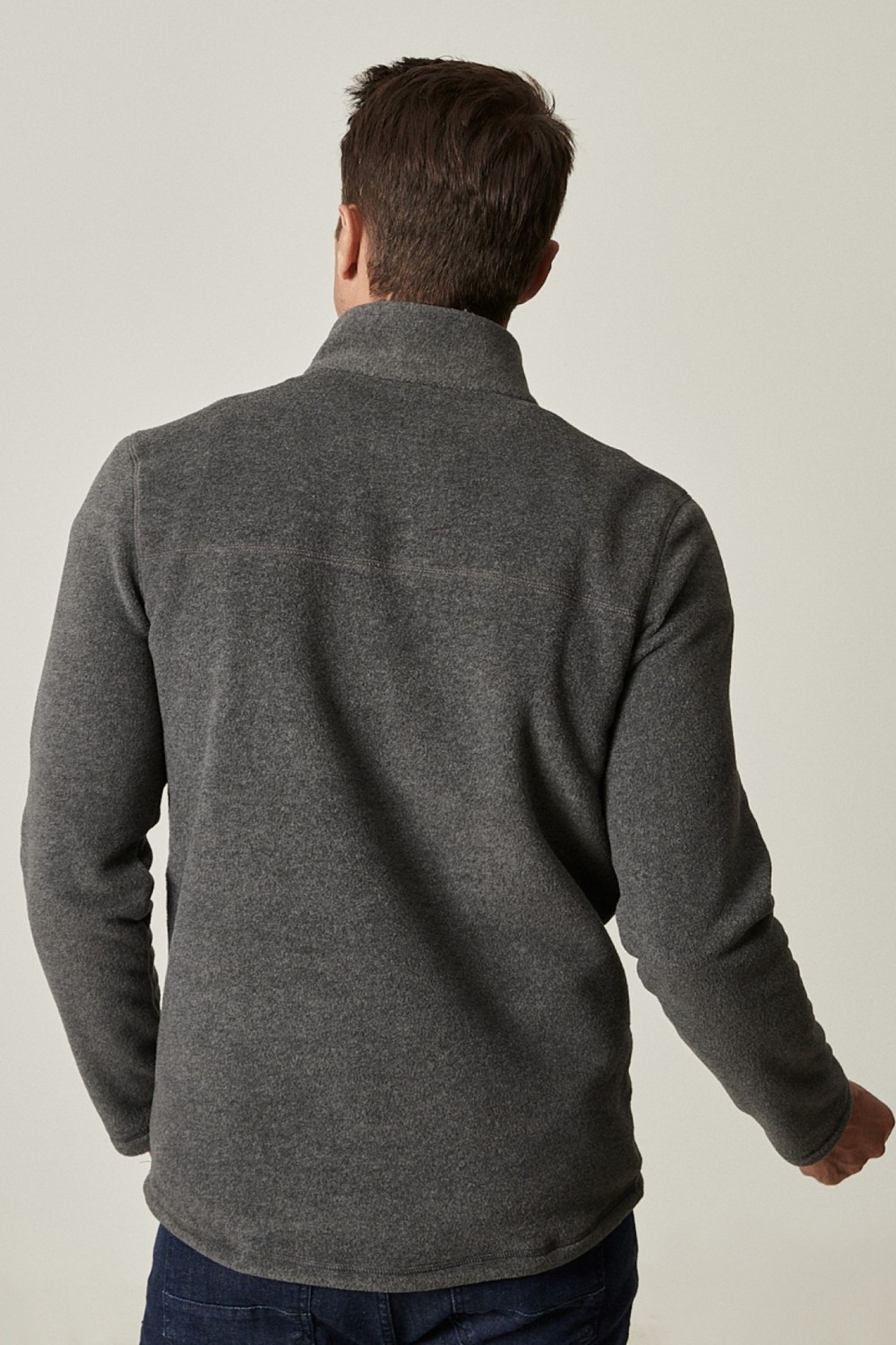 Altınyıldız Classics Erkek Siyah Anti-pilling Tüylenme Yapmayan Standart Fit Dik Yaka Soğuk Geçirmez Polar Sweatshirt görsel 7