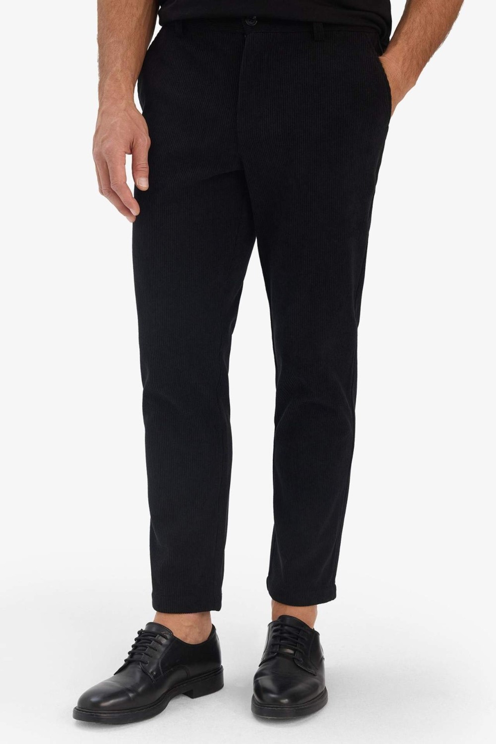 DeFacto Esnek Kumaş Tailored Regular Fit Düz Paça Fitilli Kadife Pantolon F0462AX25WN görsel 5