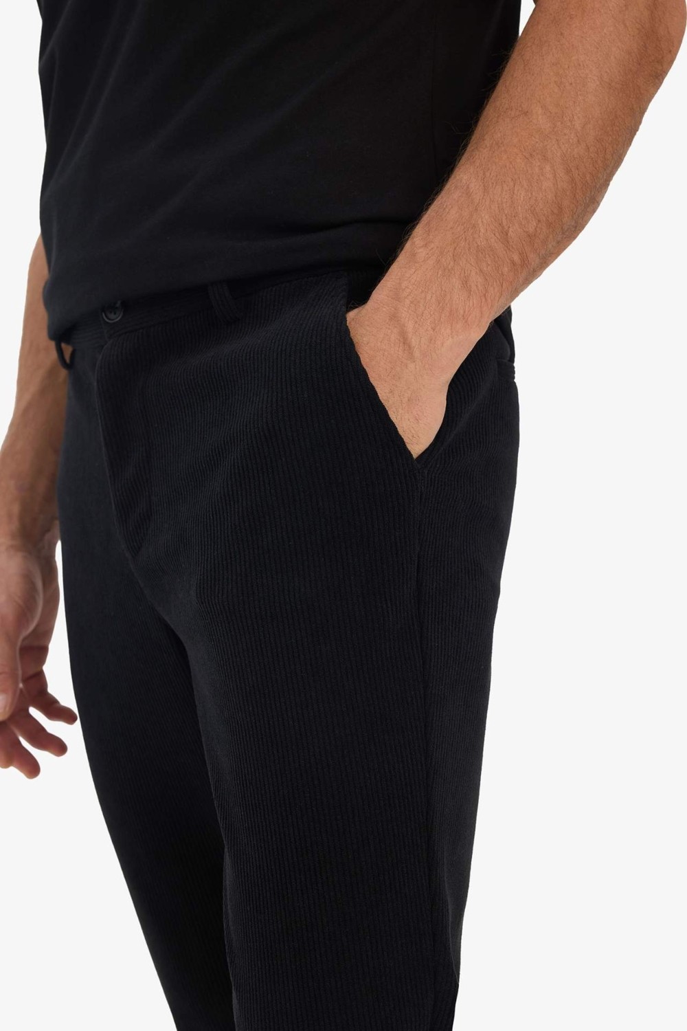 DeFacto Esnek Kumaş Tailored Regular Fit Düz Paça Fitilli Kadife Pantolon F0462AX25WN görsel 6
