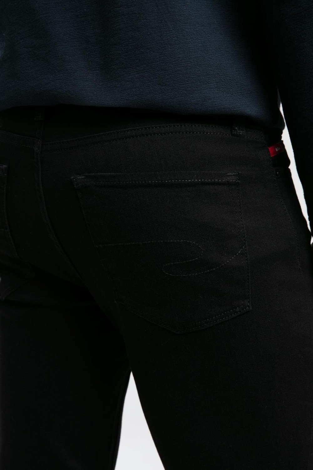 Lee Cooper Jack Erkek Slım Dar Kesim Yüksek Bel Dar Paça Jean Pantolon Siyah görsel 3