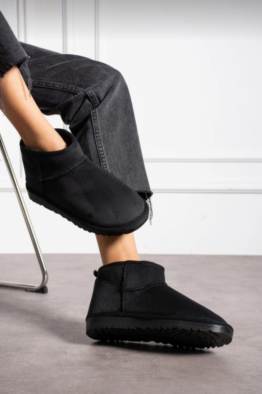 Neon Shoes Kadın Mini Süet Içi Tüylü Yüksek İnce Taban Kışlık Bot & Bootie görsel 4