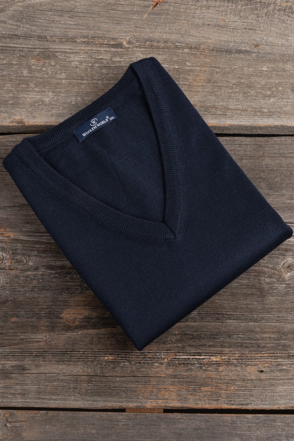 Woolen World V Yaka Kolsuz Triko Süveter %50 Yünlü Bordo Renk Büyük Boy Erkek Modası