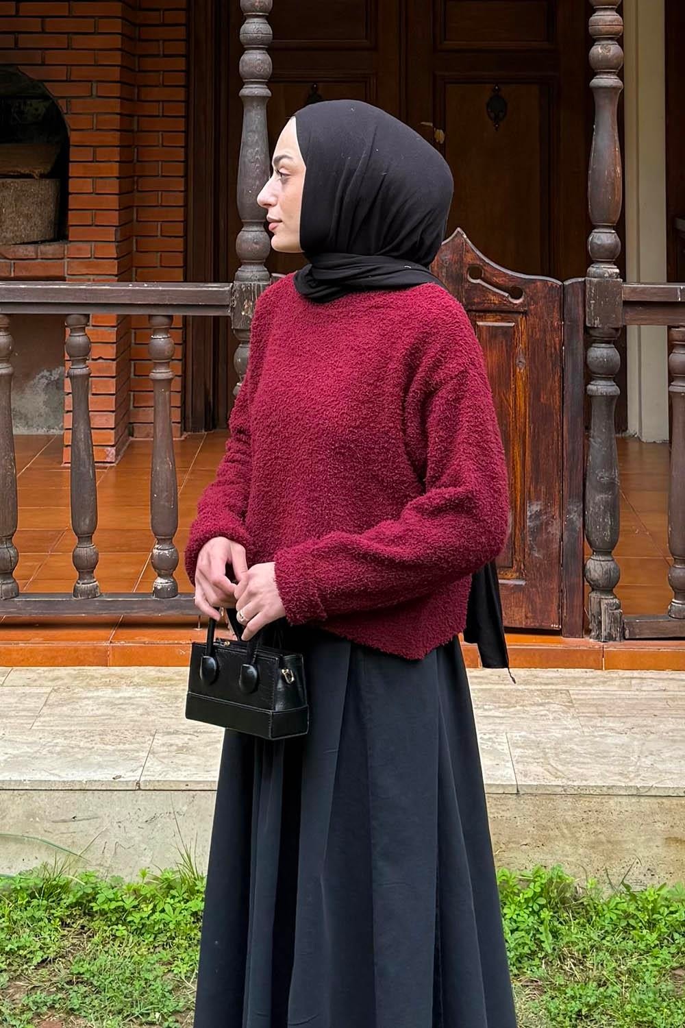 Lamelif Çizgili Balıkçı Kazak Haki görsel 6