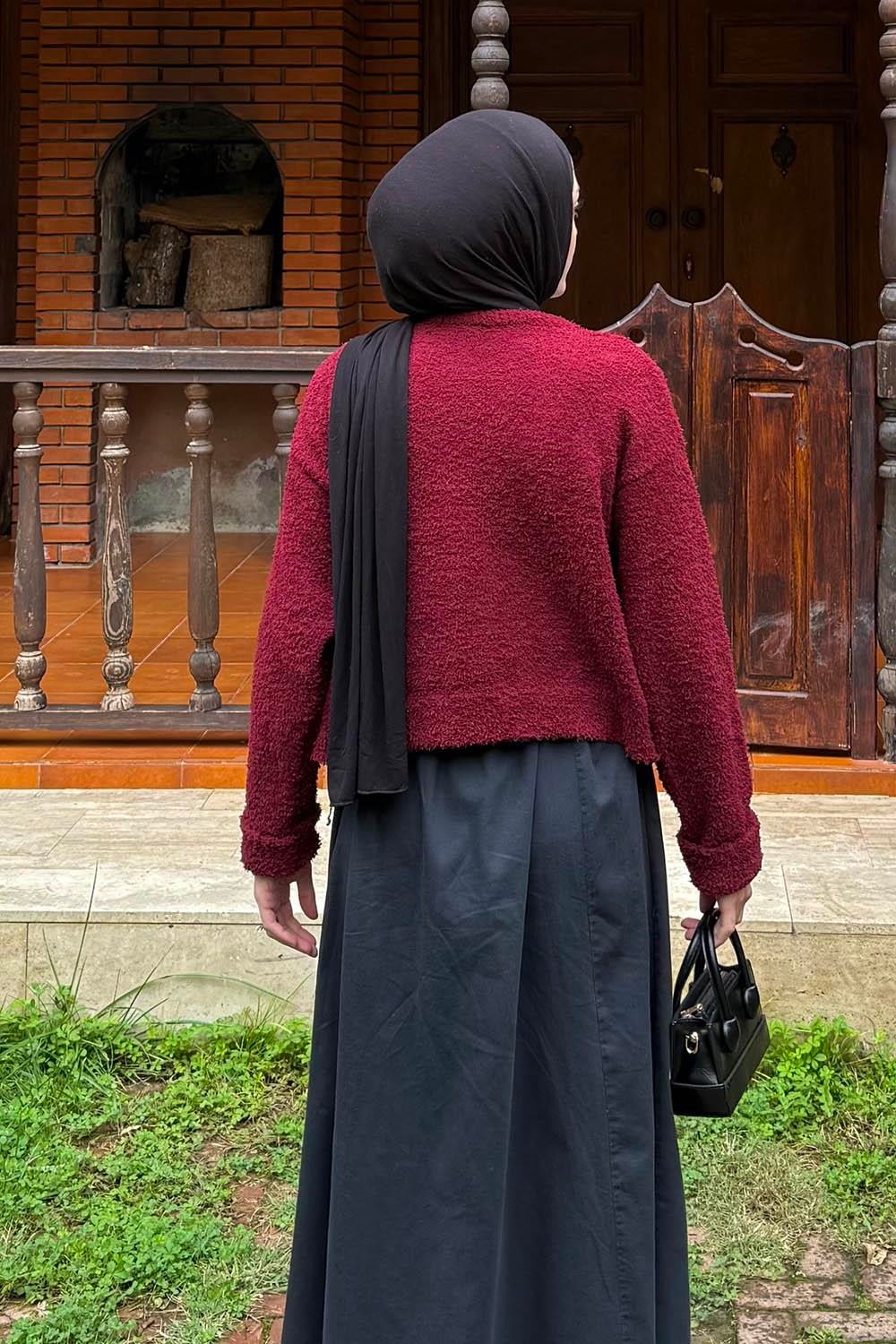 Lamelif Çizgili Balıkçı Kazak Haki görsel 8