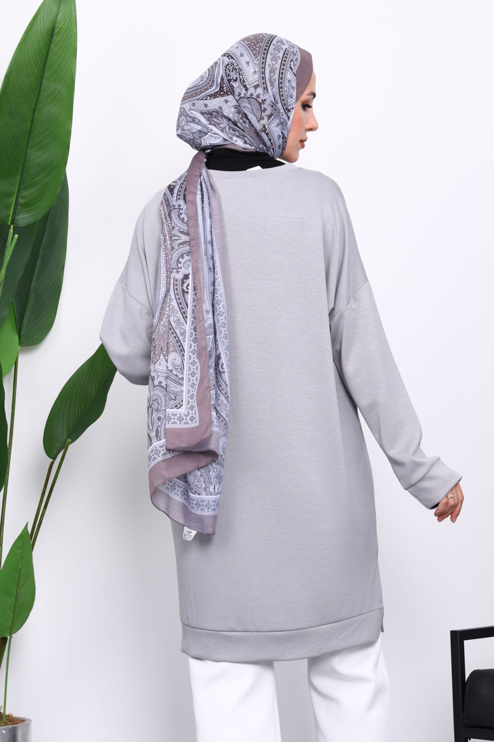 İmaj Butik Lacivert Bisiklet Yaka Modal Tunik görsel 4