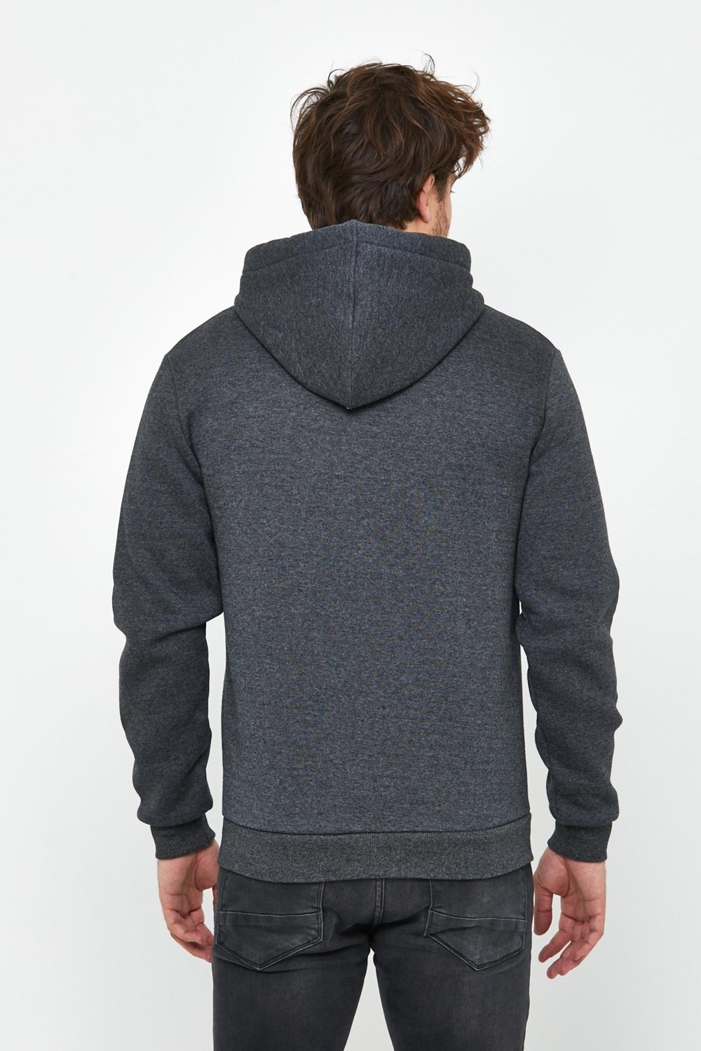 Polo State Erkek Fermuarlı Kanguru Cep 3 İplik Sweatshirt Lacivert görsel 5