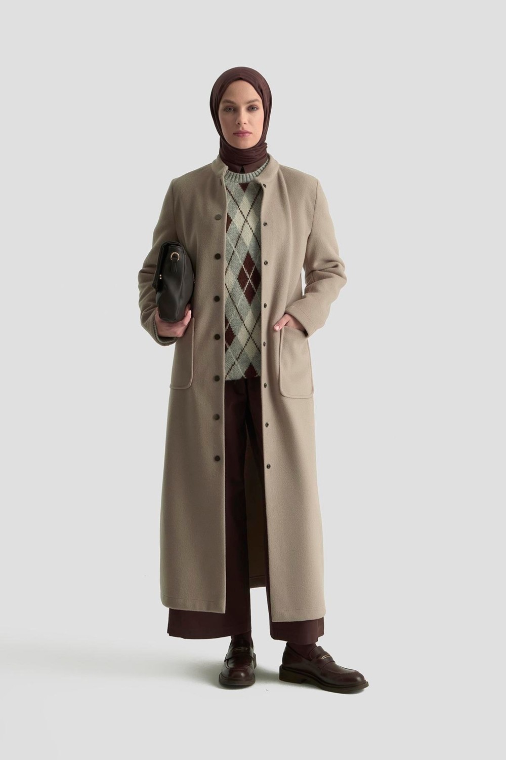 Armine Hakim Yaka Kaşe Kap 25KD1124 Camel