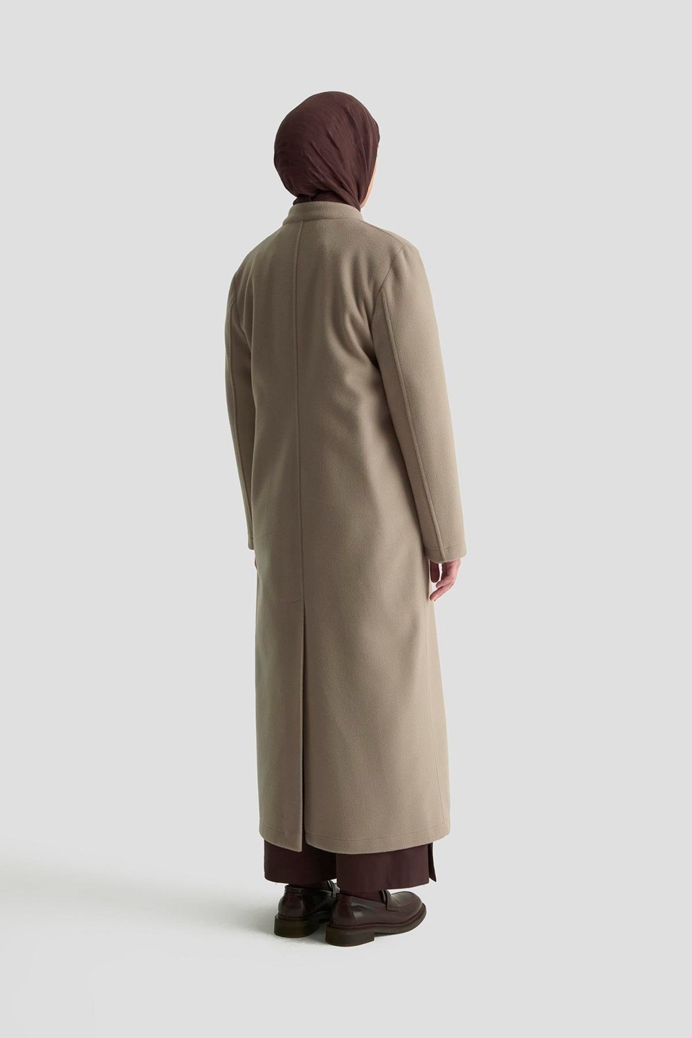 Armine Hakim Yaka Kaşe Kap 25KD1124 Camel görsel 4