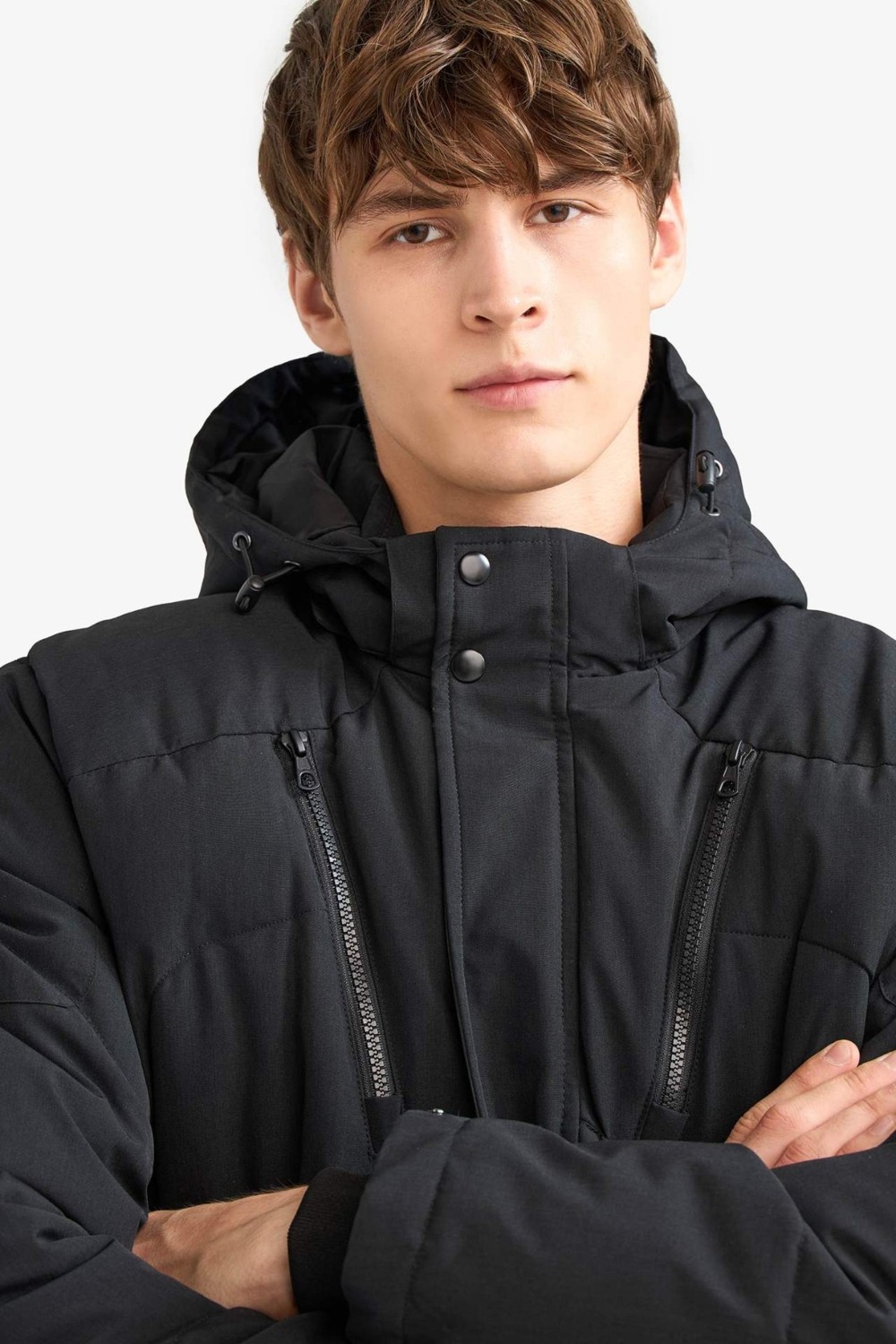 DeFacto Sıcak Tutan Su İtici Slim Fit Mont F1147AX25WN görsel 5