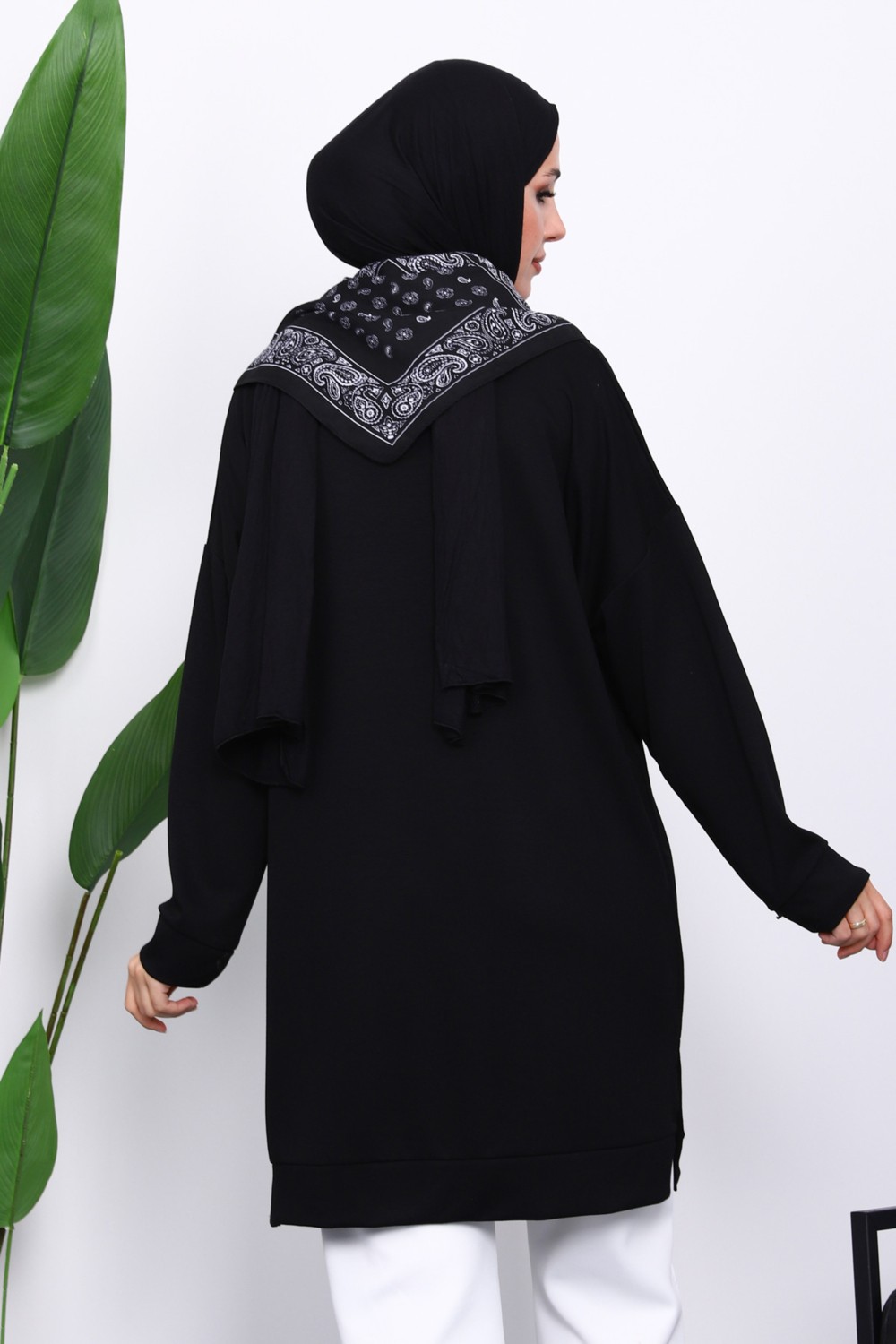 İmaj Butik Lacivert Bisiklet Yaka Modal Tunik görsel 8