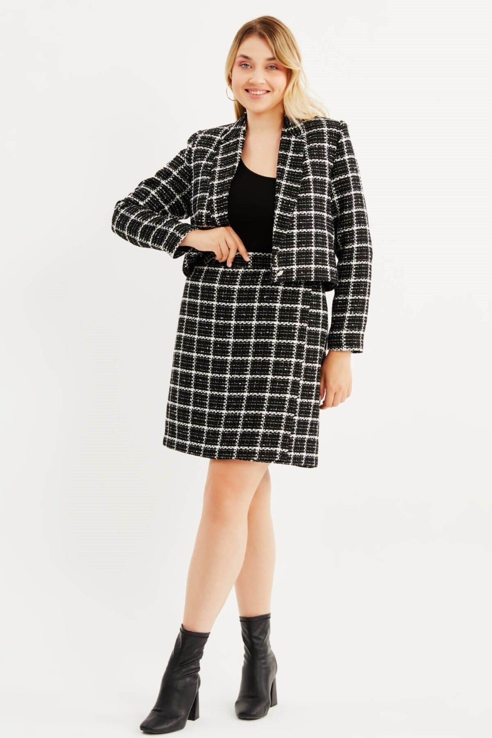 Myline Astarlı Blazer Tüvit Ceket görsel 6