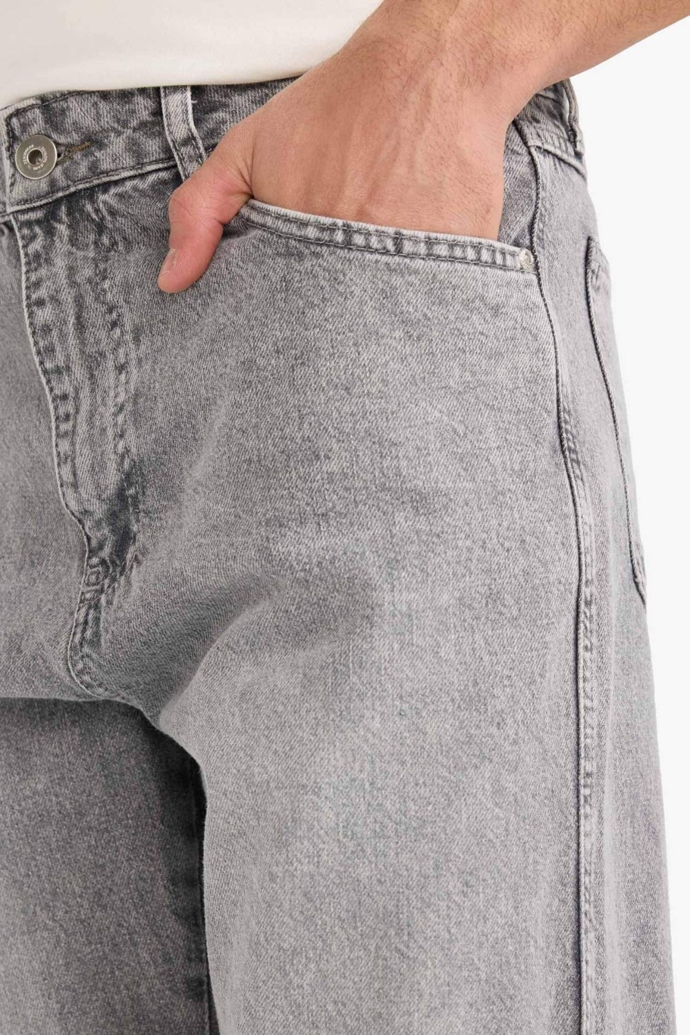 DeFacto Slim Fit Normal Bel Dar Paça Jean Pantolon F4057AX25WN görsel 4