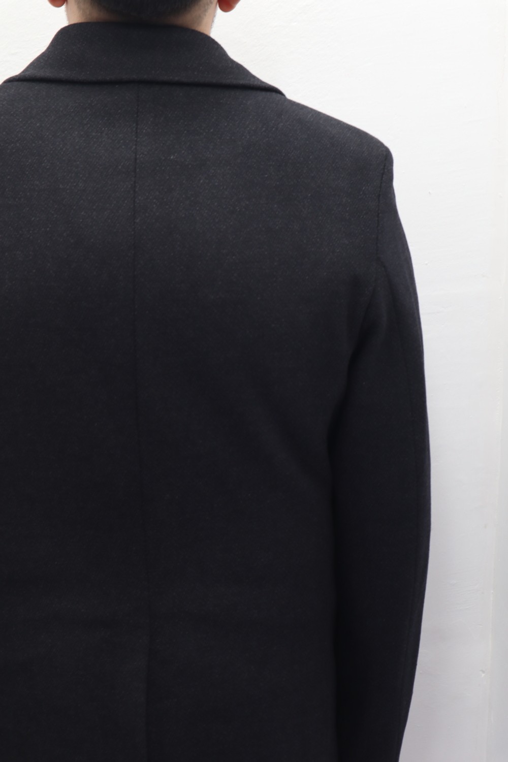 Pelikan Tekstil Fistan Store Erkek Siyah Spor Kesim Normal Kalıp Düğme Kapamalı Kışlık Kaşmir Kaban görsel 6