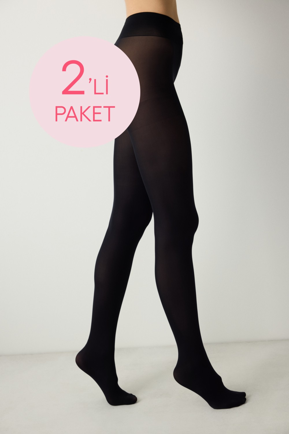 Penti Siyah 2'li Opak 50 Külotlu Çorap-Pentilicious görsel 4