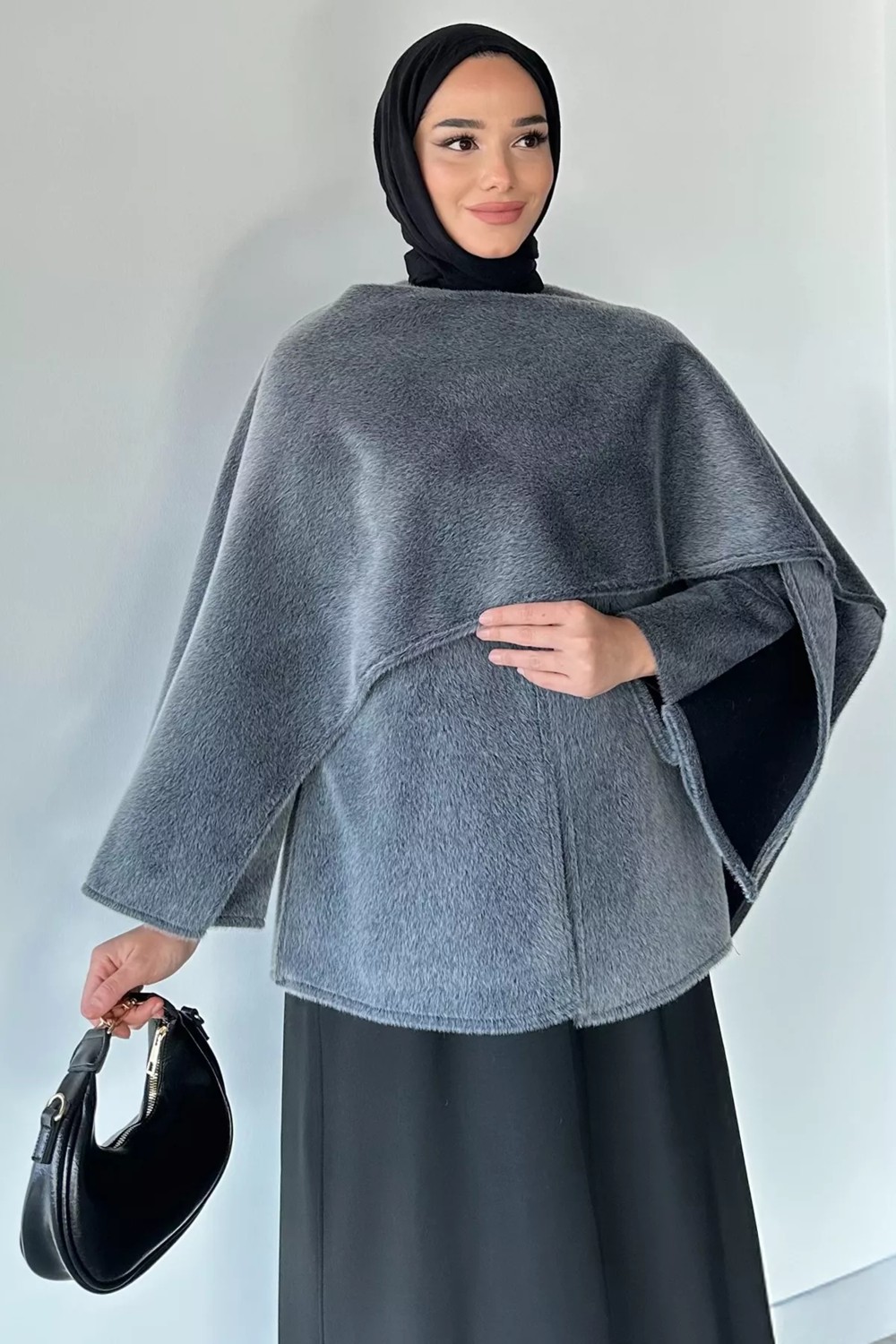 Julude Çıtçıtlı Sakallı Yumoş Tesettür Panço P-00018878