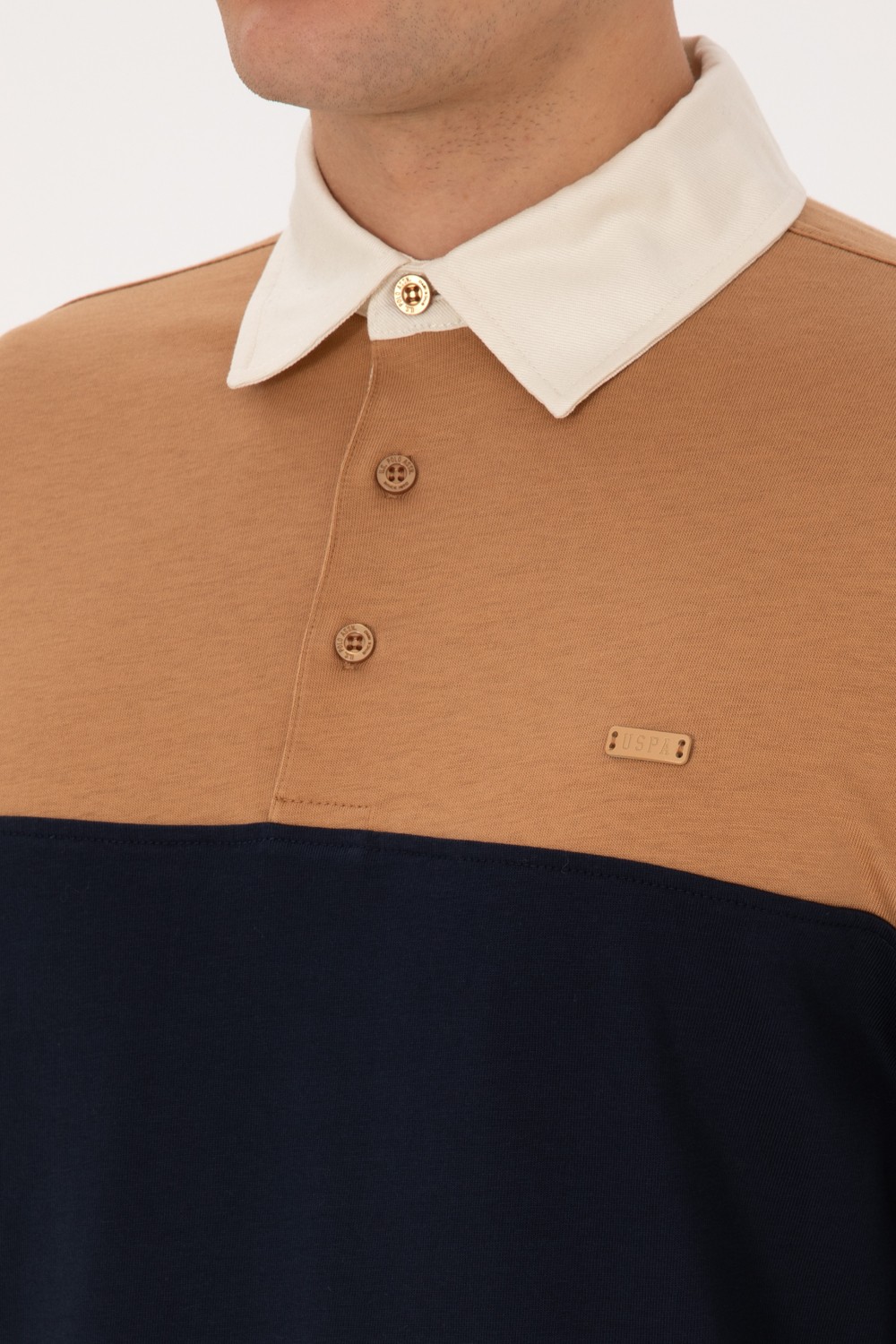 U.S. Polo Assn. Erkek Regular Fit Polo Yaka Hardal Sweatshirt 50316428-VR151 görsel 7