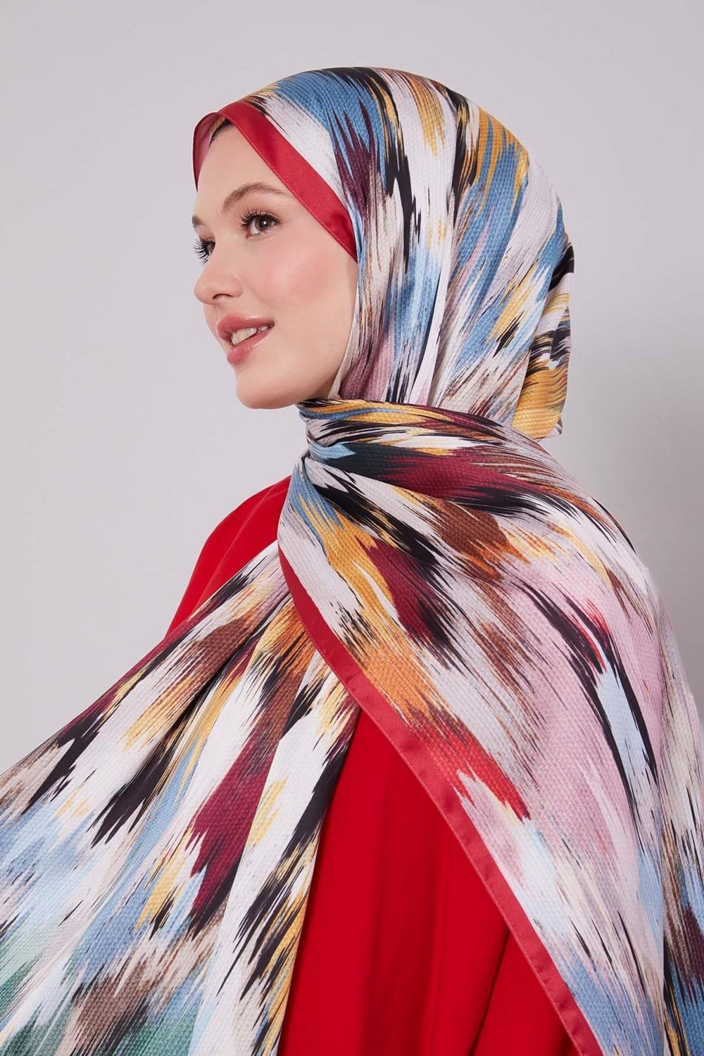 Lêvi D'or Oranj Alacalı Desen Twill Şal