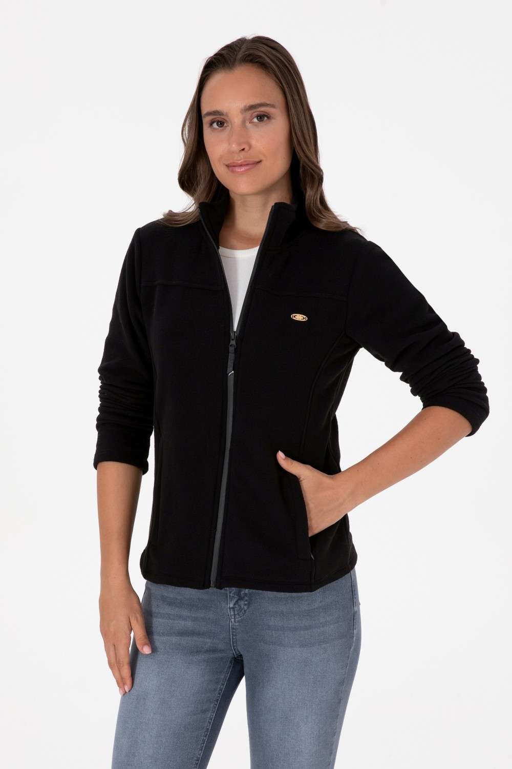 U.S. Polo Assn. Kadın Fuşya Fermuarlı Dik Yaka Polar Sweatshirt 50316729-VR023