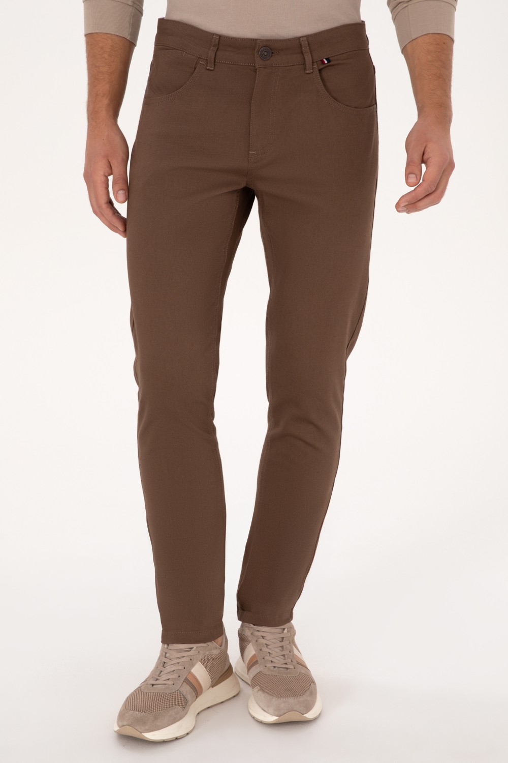 U.S. Polo Assn. Erkek Slim Fit Lacivert Kanvas Pantolon 50316835-VR033 görsel 2
